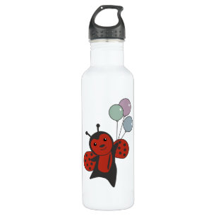 Ladybug Balloons Flies Cute Animals For Kids 710 Ml Water Bottle
