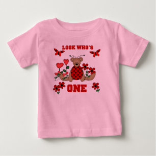 Ladybug Bear 1st Birthday Baby T-Shirt