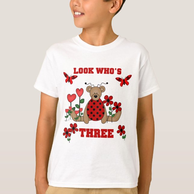 Ladybug Bear 3rd Birthday Tshirts (Front)