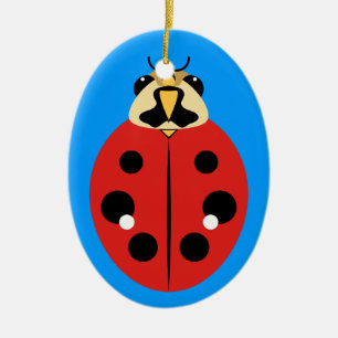 Ladybug Beetle Red Ceramic Ornament