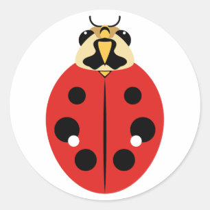 Ladybug Beetle Red Classic Round Sticker