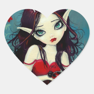 Ladybug Big-Eye Fairy Art Heart Sticker