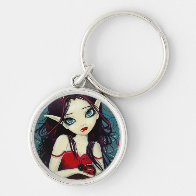 Ladybug Big-Eye Fairy Art Keychain (Front)