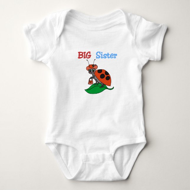 Ladybug Big Sister Baby Bodysuit (Front)
