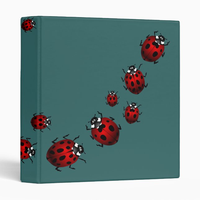 Ladybug Binder Cute Ladybug Art School Supplies (Front/Spine)