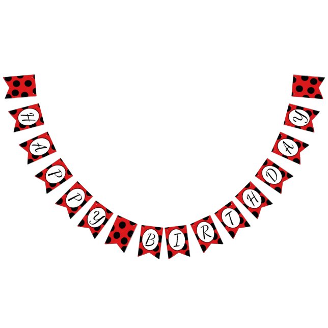 Ladybug Birthday Bunting Flags (All)