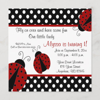 Ladybug Birthday Invitation