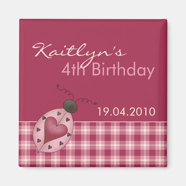 Ladybug · Birthday Invitation Magnet (Front)