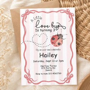 Ladybug Birthday, Love Bug Invitation