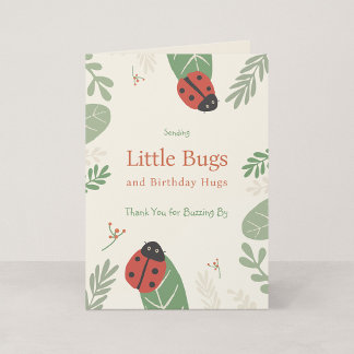 Ladybug Birthday Party Thank You Card
