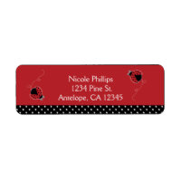 Ladybug Black & Red Invitation Address Labels
