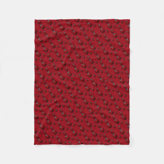 Ladybug Blanket Cute Ladybird Fleece Blanket (Front)