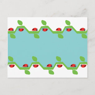 Ladybug Blue Background No Text Postcard
