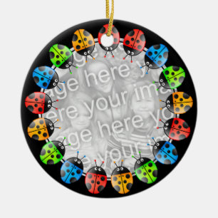Ladybug Border Ceramic Ornament