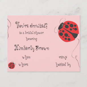 Ladybug bridal shower or birthday party invitation