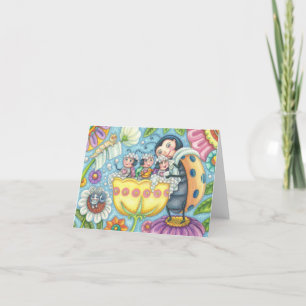 Ladybug Bubblebath LADYBUG FAMILY BLANK NOTE CARD