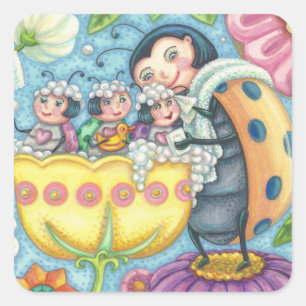 Ladybug Bubblebath LADYBUG FAMILY STICKERS Sheet
