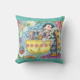 Ladybug Bubblebath LADYBUG FAMILY THROW PILLOW