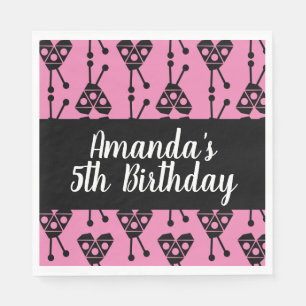 Ladybug Bug Insect Geometrical Birthday Party Pink Napkin