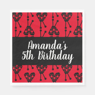 Ladybug Bug Insect Geometrical Birthday Party Red Napkin