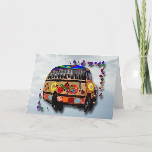 Ladybug Bus Birthday Card (Front)