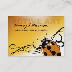 Ladybug Business Card template   orange yellow