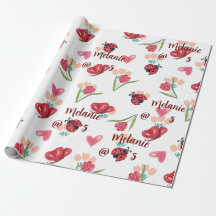 Ladybug, Butterfly and Tulip Heart Pattern