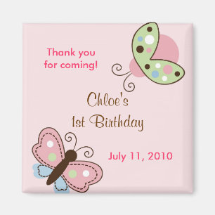 Ladybug Butterfly Birthday Favour Magnets