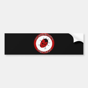 Ladybug button bumper sticker