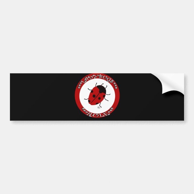 Ladybug button bumper sticker (Front)