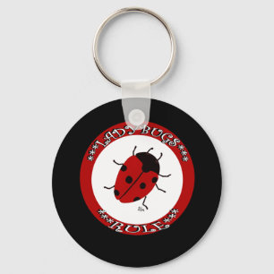 Ladybug button keychain