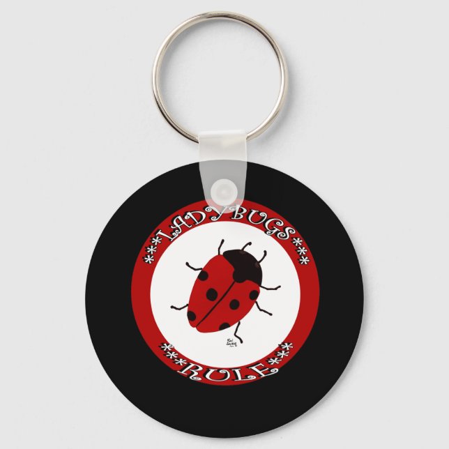Ladybug button keychain (Front)