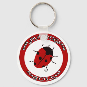 Ladybug button keychain