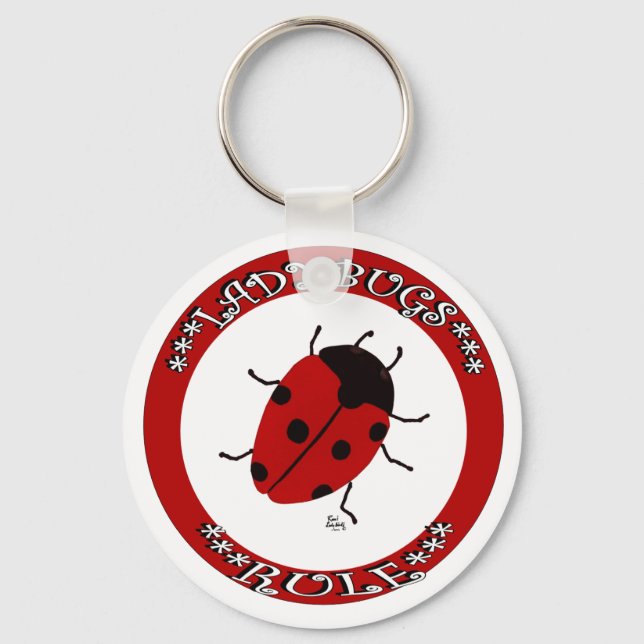 Ladybug button keychain (Front)
