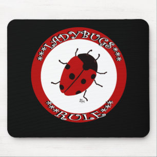 Ladybug button mouse pad