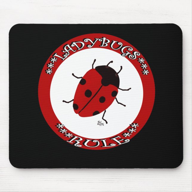 Ladybug button mouse pad (Front)