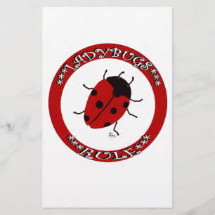 Ladybug button stationery