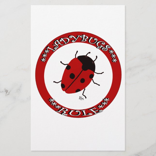 Ladybug button stationery (Front)