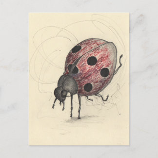 Ladybug can't dance holiday postcard