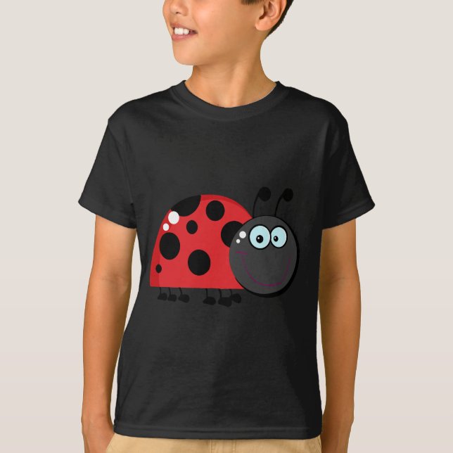 Ladybug Cartoon Character T-Shirt (Front)