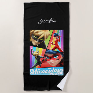 Ladybug & Cat Noir | Miraculous Power! Beach Towel