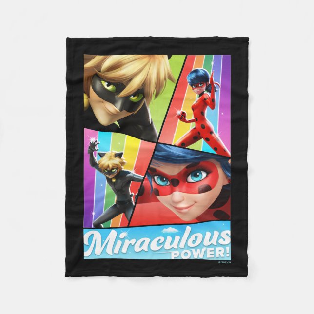 Ladybug & Cat Noir | Miraculous Power! Fleece Blanket (Front)