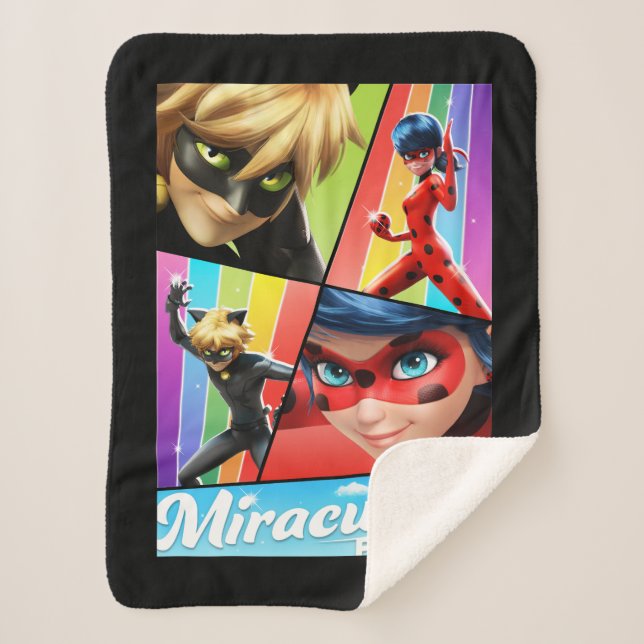 Ladybug & Cat Noir | Miraculous Power! Sherpa Blanket (Front)