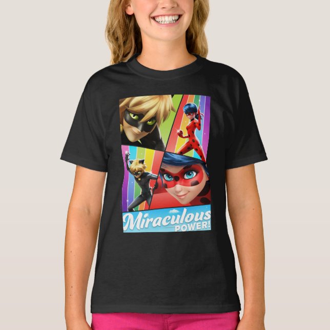 Ladybug & Cat Noir | Miraculous Power! T-Shirt (Front)