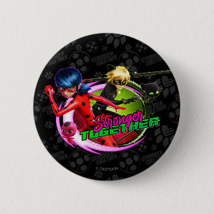 Ladybug & Cat Noir   Stronger Together 2 Inch Round Button