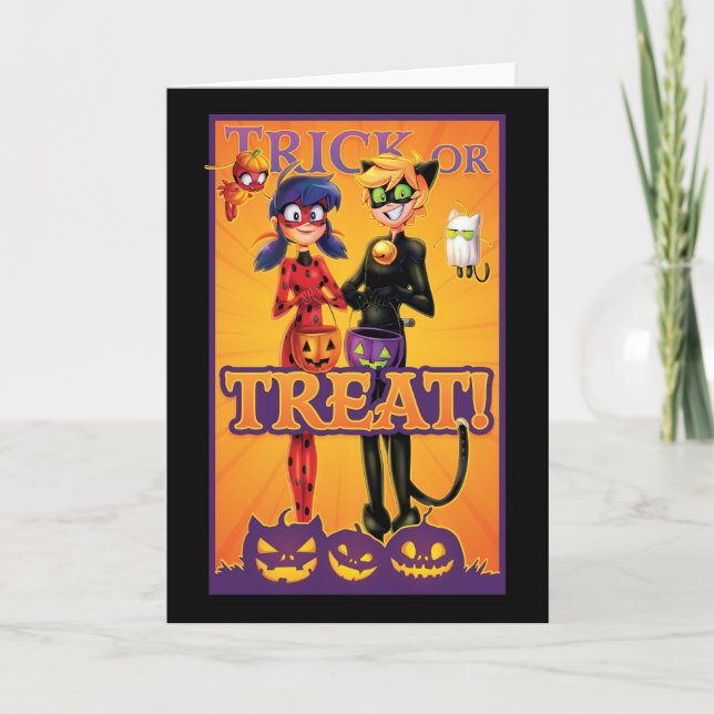 Ladybug & Cat Noir | Trick or Treat! Card (Front)