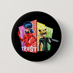 Ladybug & Cat Noir   Trust & Loyalty 2 Inch Round Button