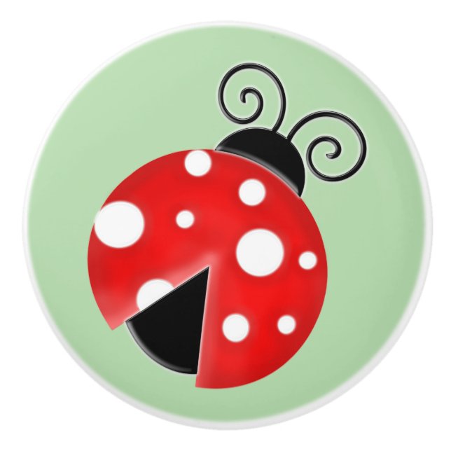 ladybug ceramic knob (Front)