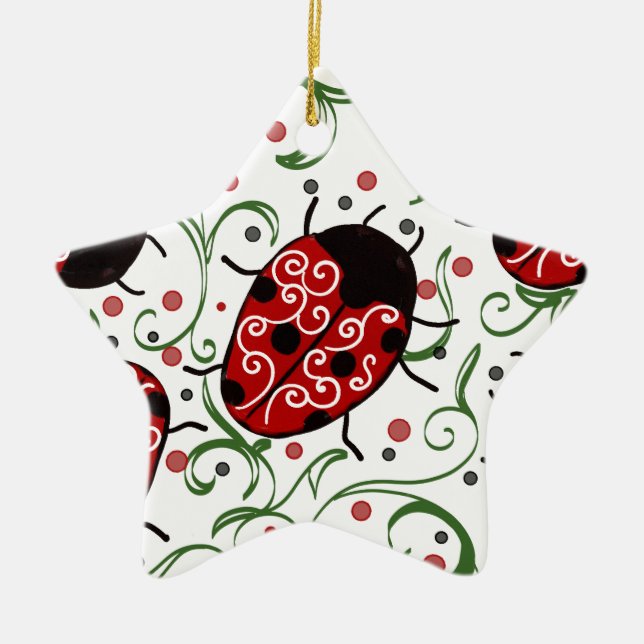 Ladybug Ceramic Ornament (Front)