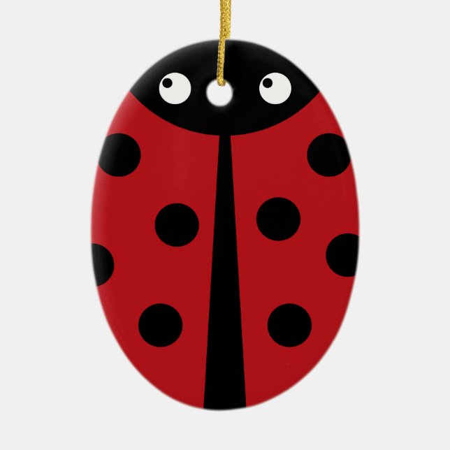 Ladybug Ceramic Ornament (Front)